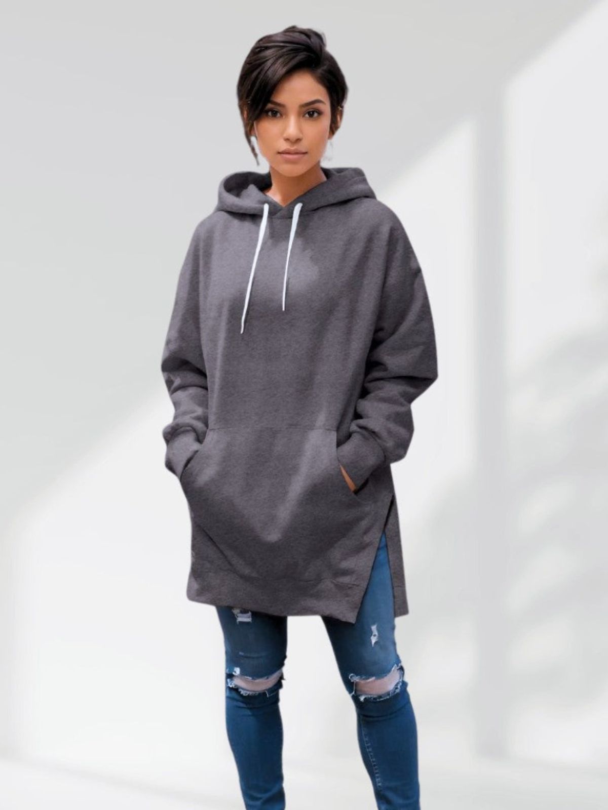 Übergroßes Hoodie-Kleid