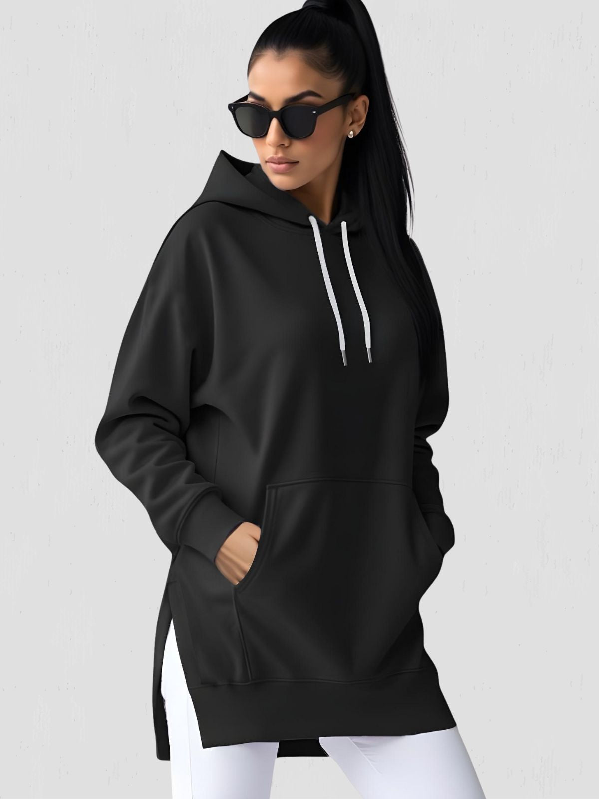 Übergroßes Hoodie-Kleid