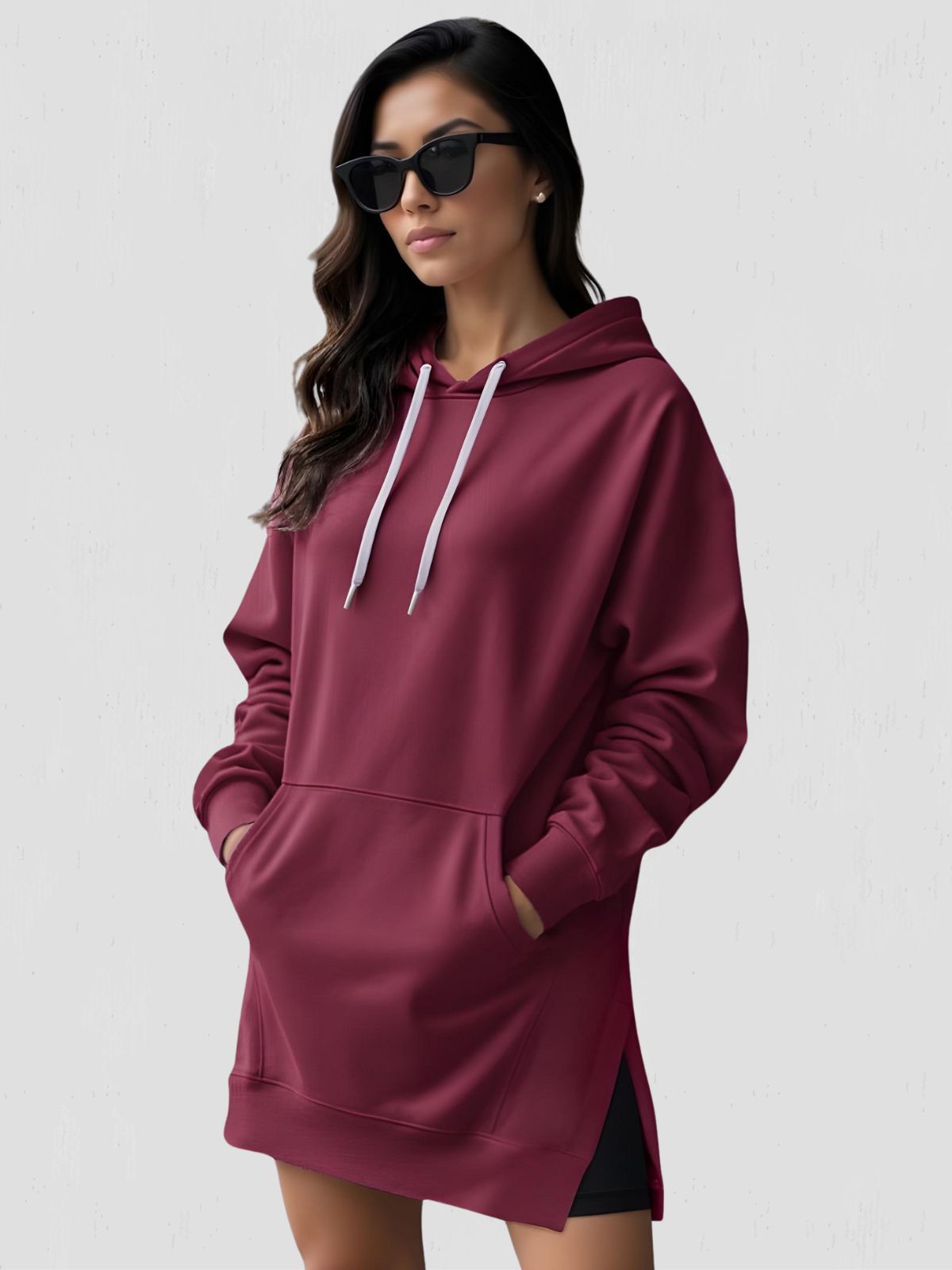 Übergroßes Hoodie-Kleid