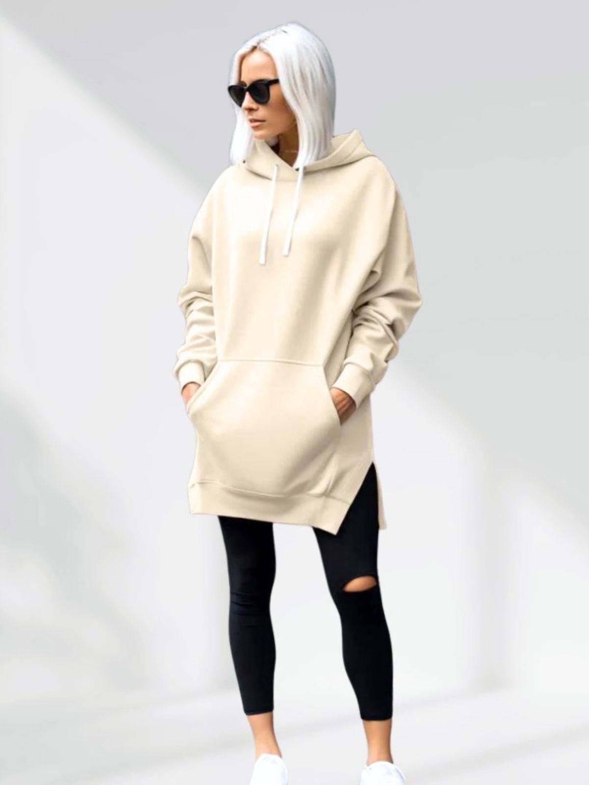 Übergroßes Hoodie-Kleid