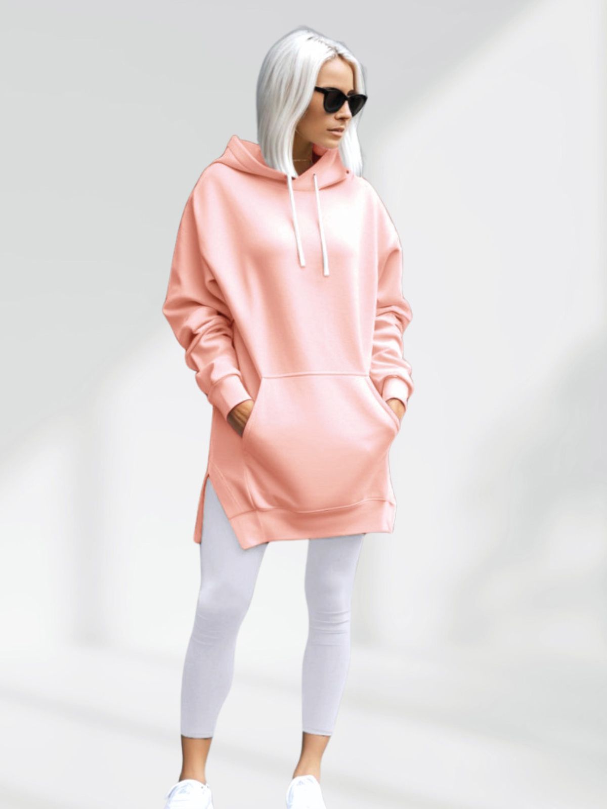 Übergroßes Hoodie-Kleid