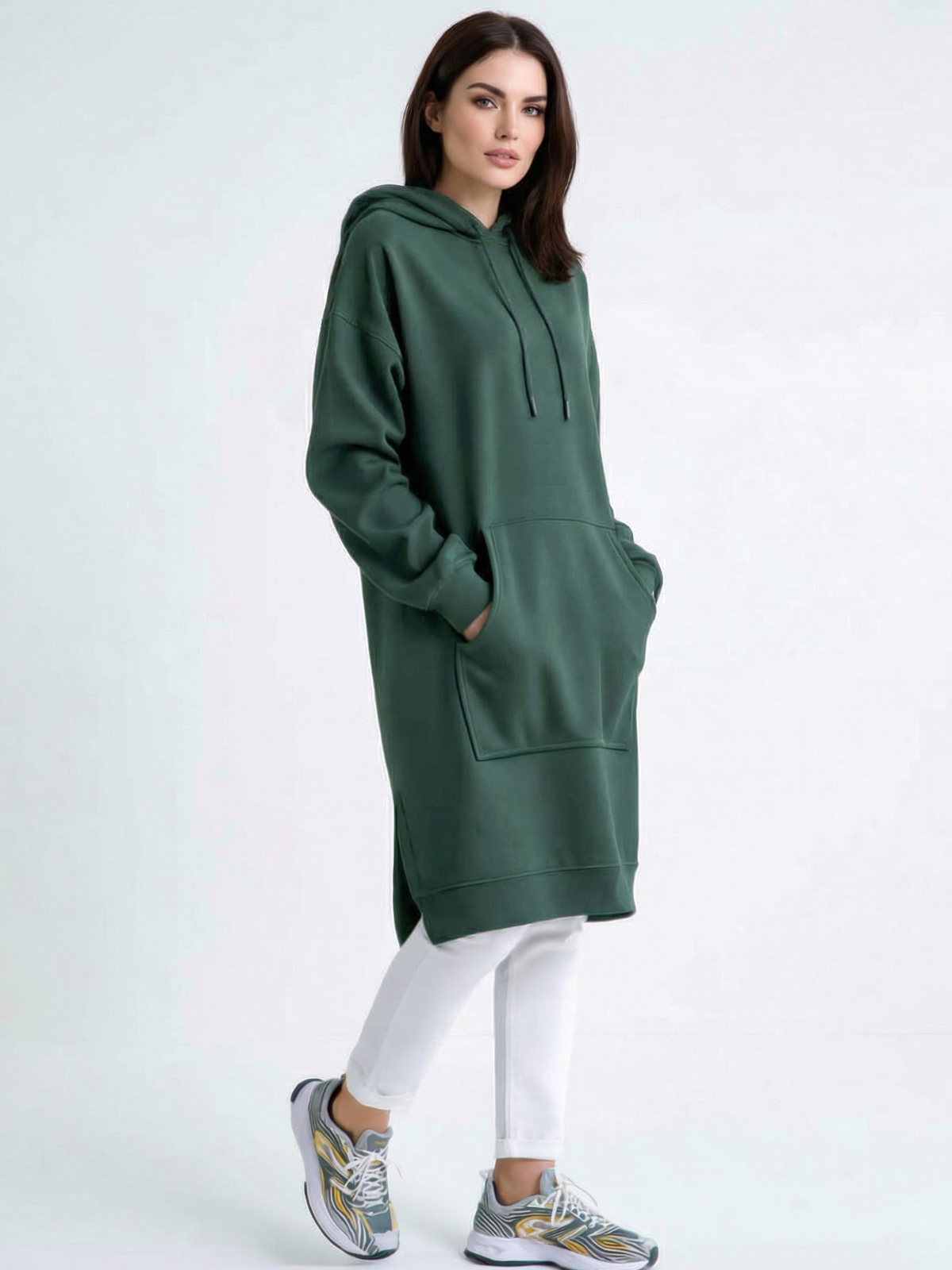 Oversized Mid-Length Hoodie Dress